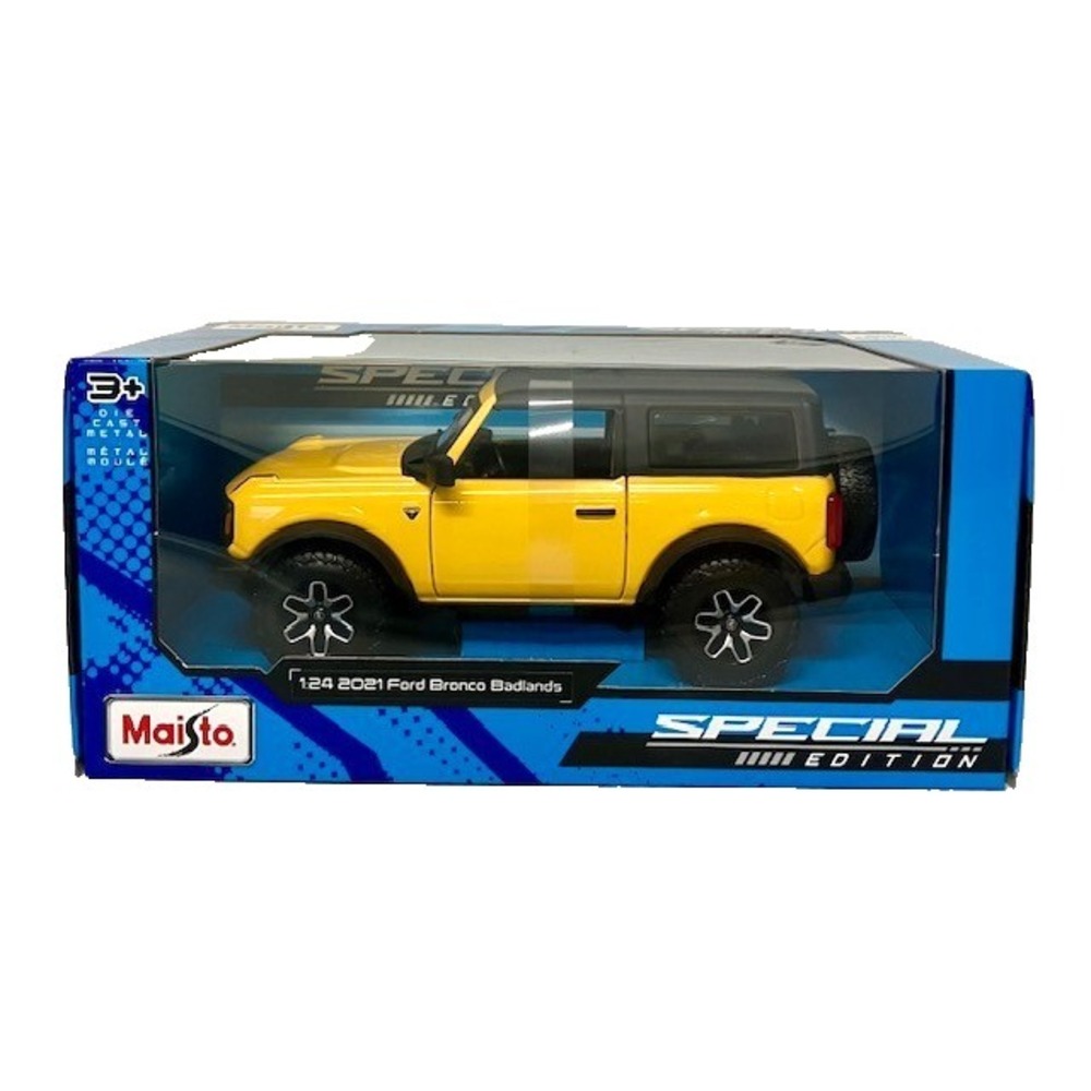 Maisto 1:24 Diecast 2021 Ford Bronco Badlands Yellow & Black Special Edition‎